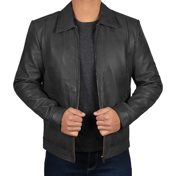 Men's Black Leather Jacket