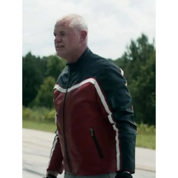 One Fast Move 2024 Eric Dane Racer Multicolor Leather Jacket